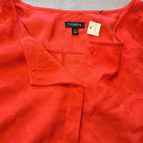 NEW Talbot's Red Sleeveless Quatrefoil Tank Blouse Size XL - Picture 5 of 7